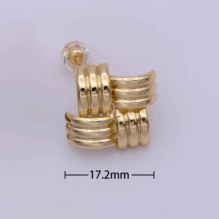 Aim Eternal - Wholesale Stud/Post Earrings - Dainty Classic Woven Knot Post Stud Earring 18k Gold Filled Earring2