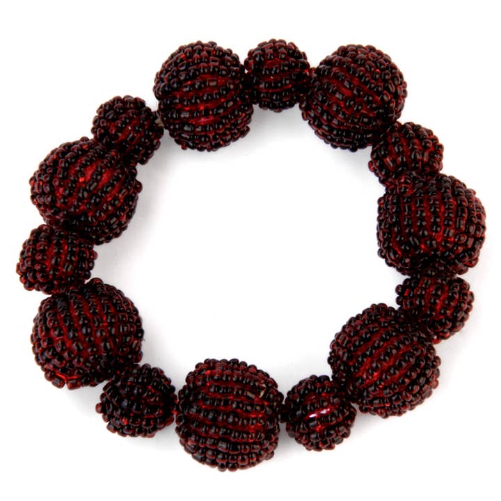 Game Day STRETCH ball bracelet garnet black for wholesale by Erik & Mike