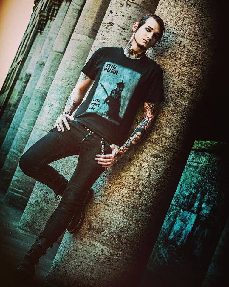 Gothicat - Wholesale Screen Printed T-Shirt - Unisex - The Purr "Cats don't cry" T-shirt3