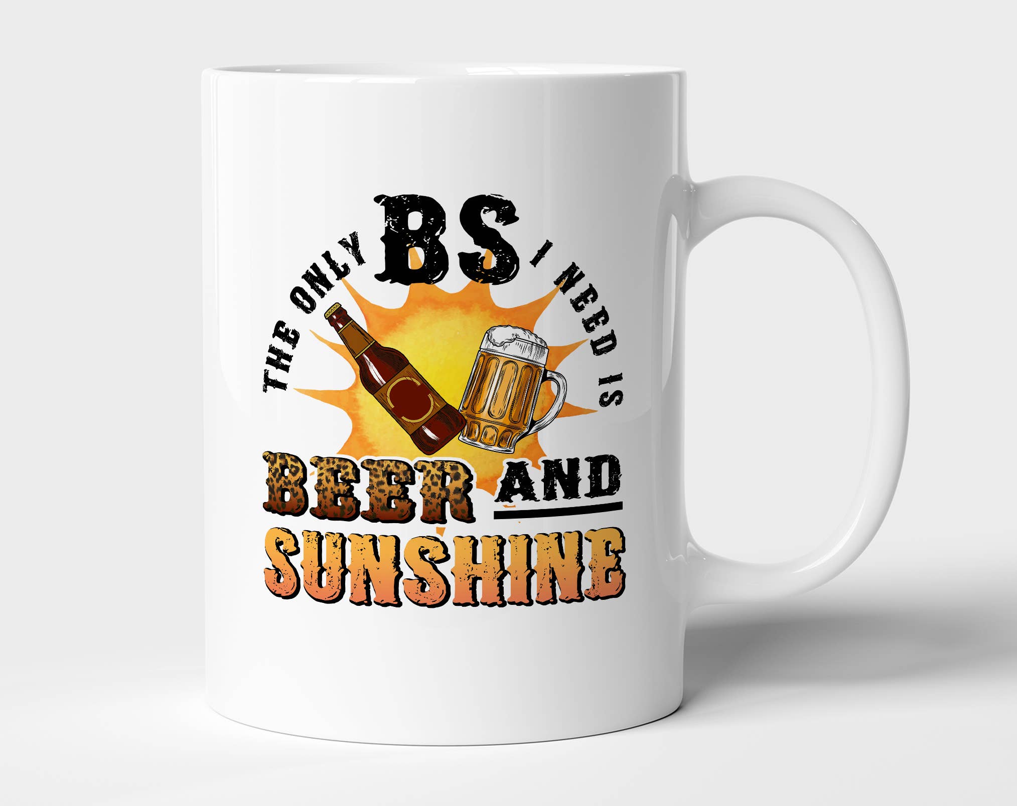 AJCanvasPrints - Wholesale Coffee Mug - The Only BS I Need Is Beer And Sunshine Mug, Beer Lover Gift0