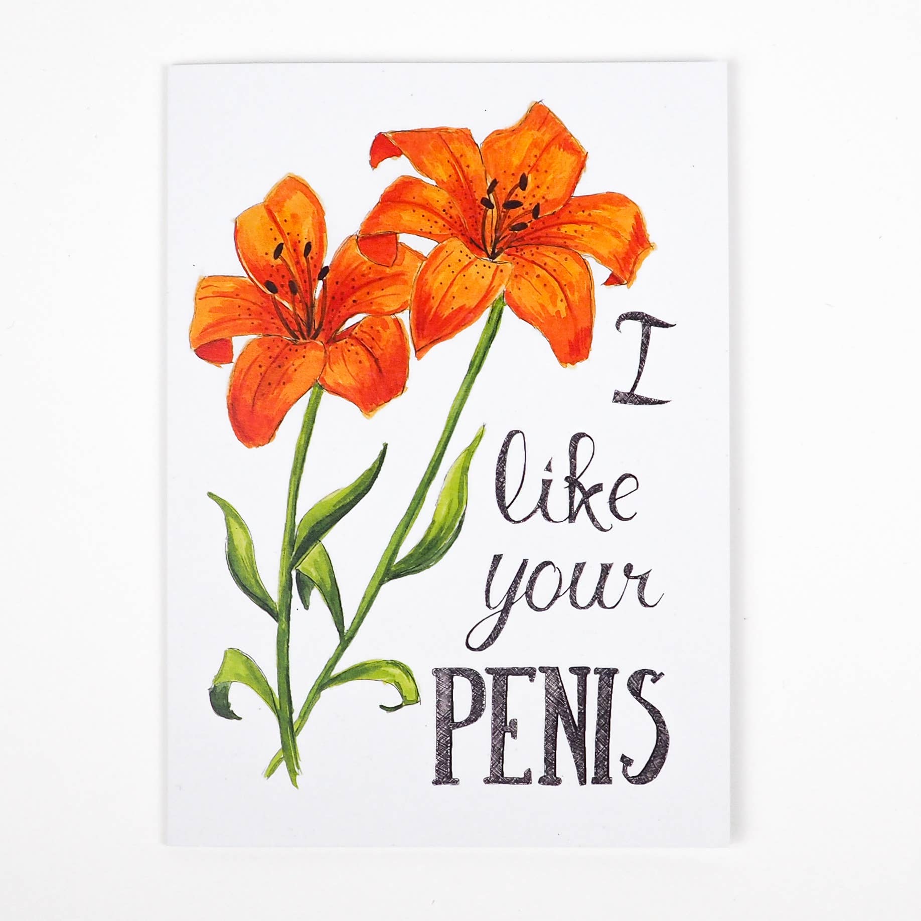 Naughty Florals - Wholesale Love Card - I Like Your Penis Card1