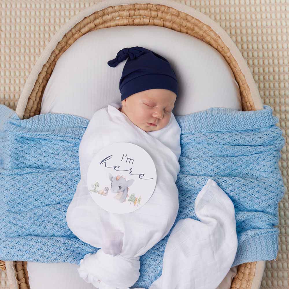 Snuggle Hunny - Wholesale Bedding Blanket - Kids & Baby - Baby Blue Diamond Knit Organic Baby Blanket3