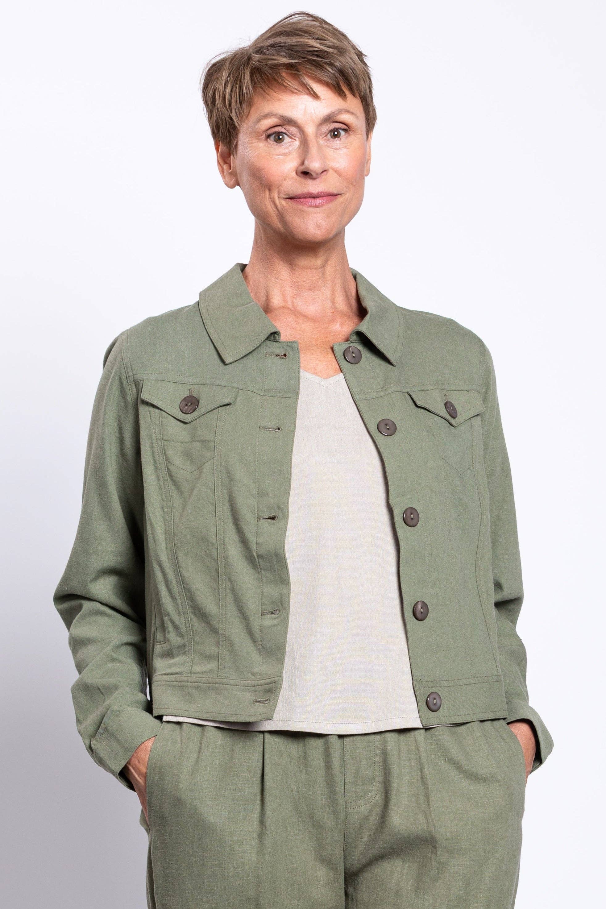 Blue Sky Clothing Co LLC - Wholesale Jacket - Women's - Colleen Jacket, Khaki, Linen0