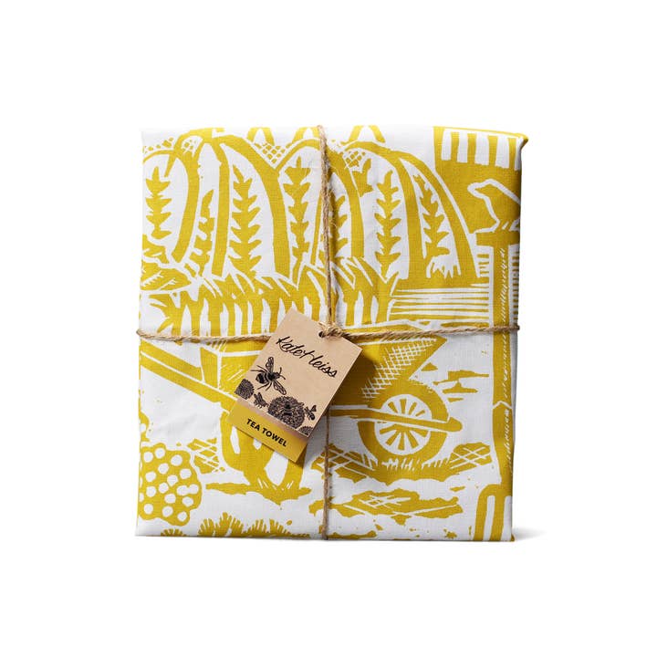 Half Moon Bay By Design - Wholesale Tea Towel - Recycled Cotton Dish Towel Vegetable Garden Yellow
