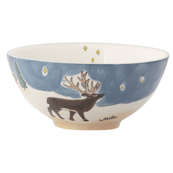 Red deer bowl for wholesale by Mila Design