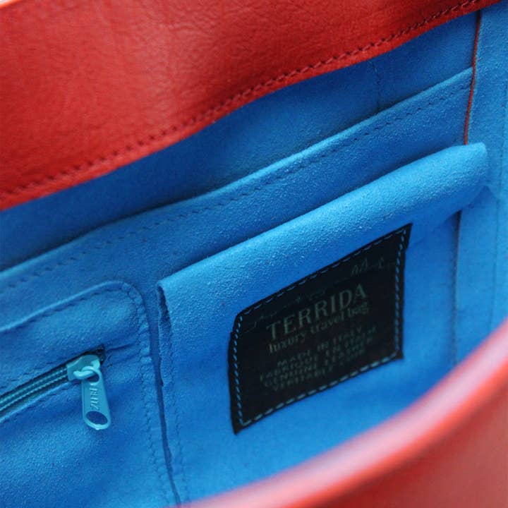 Terrida - Wholesale Top Handle Bag - Women's - Elegant Leather Bag with Murano Glass Pendant2