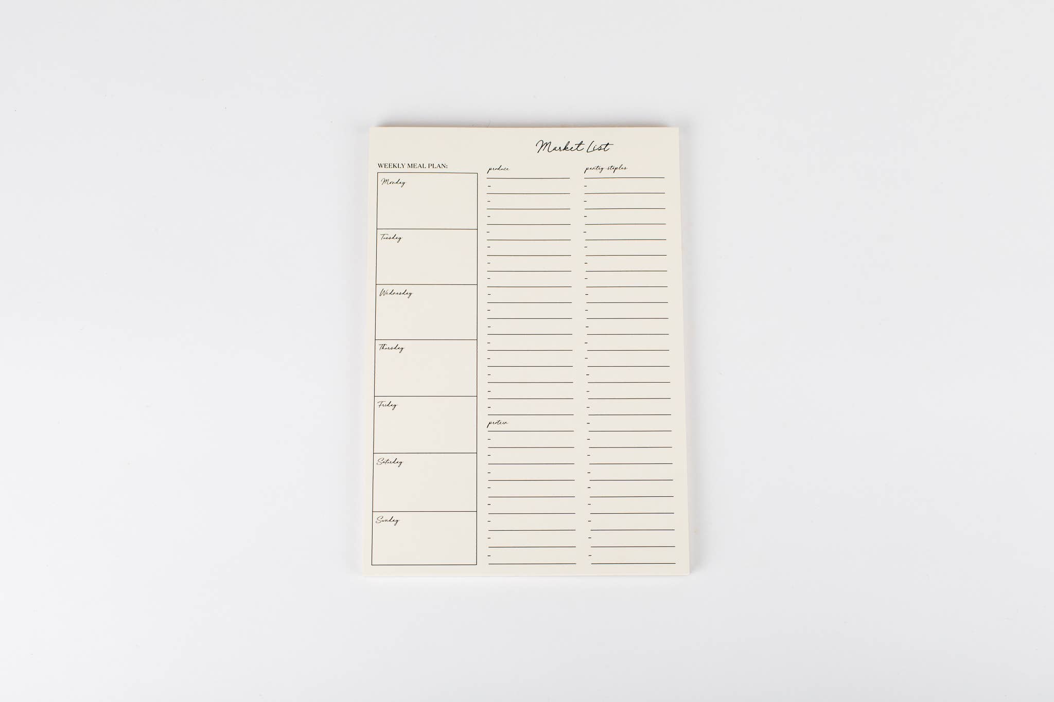 Wrinkle & Crease Paper Products - Wholesale Notepad - Market List Notepad1