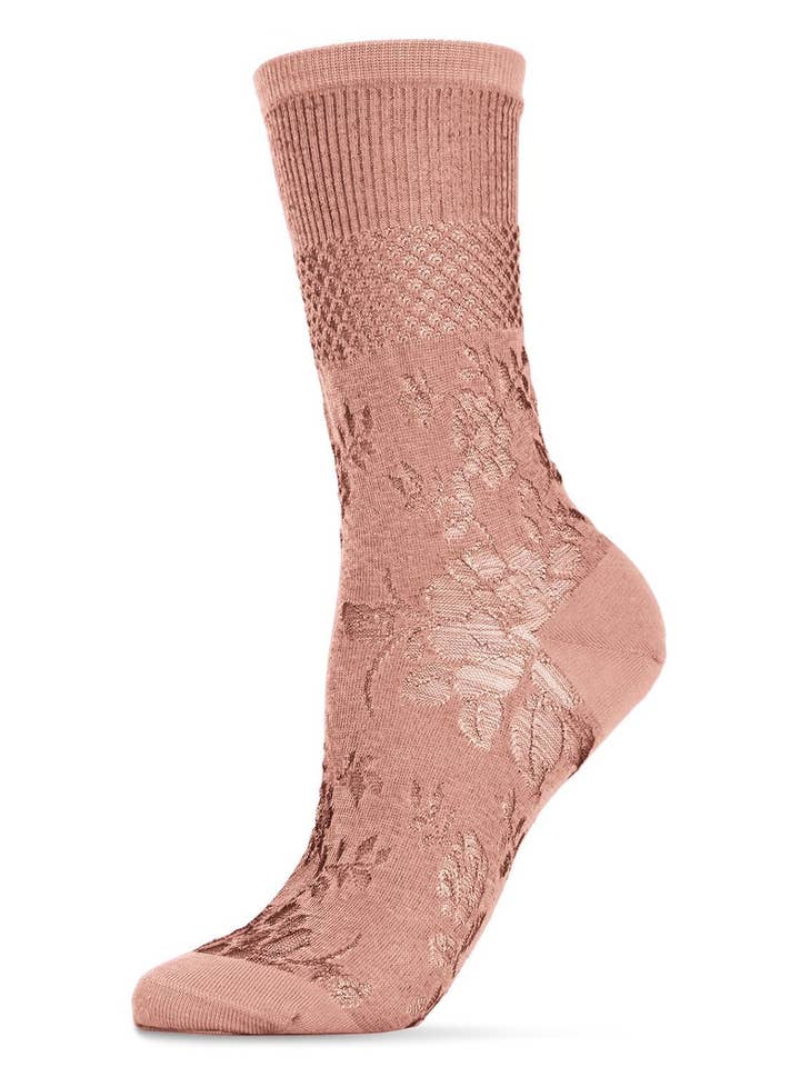 Natori Floral Fields Women's Sheer Crew Socks for wholesale by Infinity Classics International Inc.