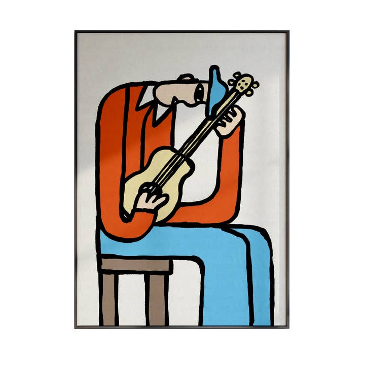 A3-Sized Art Print - The Guitarist - By Marcello Velho for wholesale by marcellovelho