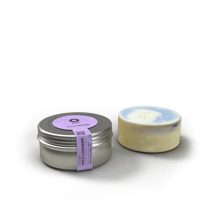 Vegan Solid Skin Cleanser With Organic Wild Lavender 65g for wholesale by Aegean Beauty