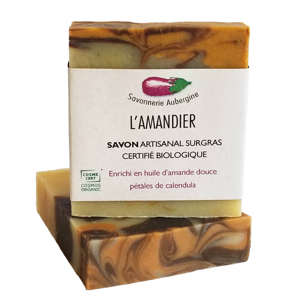 Savonnerie Aubergine - Vente Pains de savon - Savon bio Amandier - Savon naturel et biologique3
