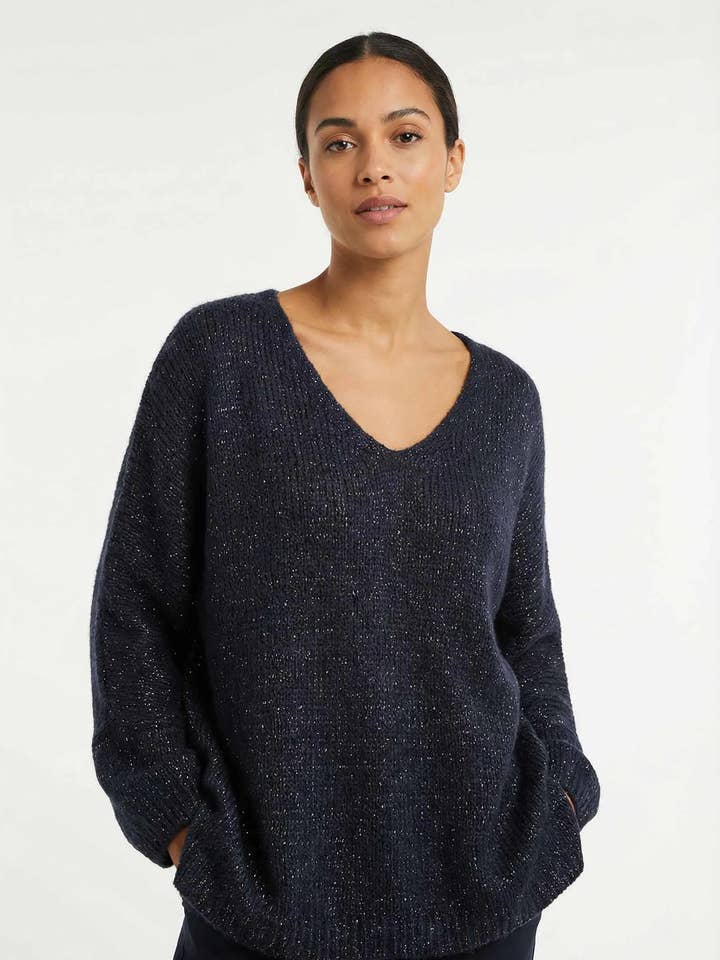 L'Emotion - Wholesale Knit Sweater - Women's - Large Knit Long Sleeve Lurex Sweater 60% Mohair/Virgin Wool16