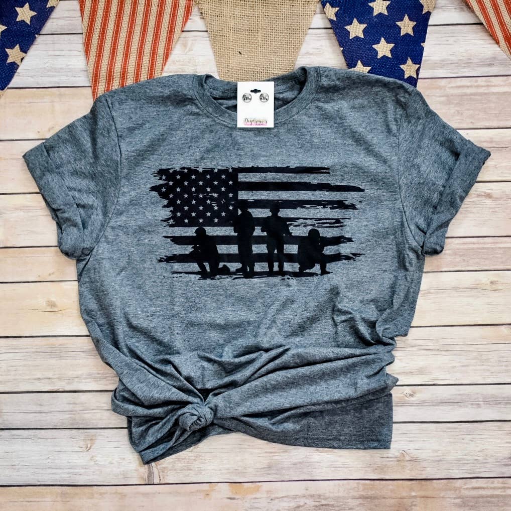 Daydreamer Designs - Wholesale Screen Printed T-Shirt - Women's - American Soldiers Tee1