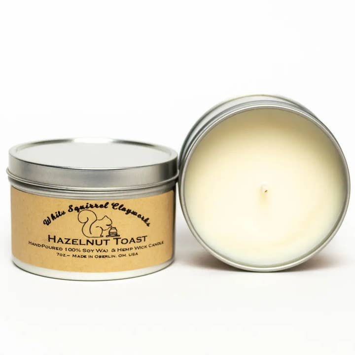 Hazelnut Toast - Hand-Poured Soy Candle - 7oz  for wholesale by White Squirrel Clayworks