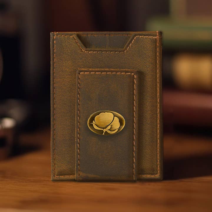 Zep-Pro - Wholesale Wallet - Men's - Cotton Boll Vintage Tan Leather Magnetic Front Pocket Wallet2