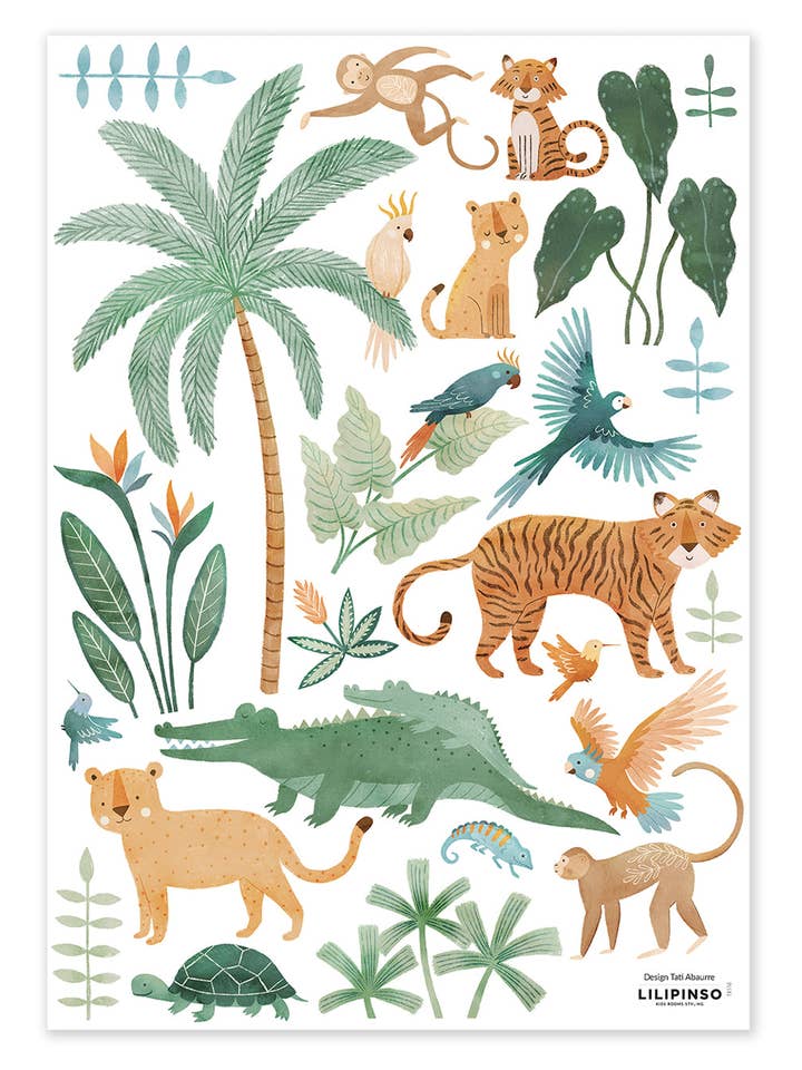 YATSUNI - Stickers muraux - Animaux de la jungle (S1558) for wholesale by LILIPINSO