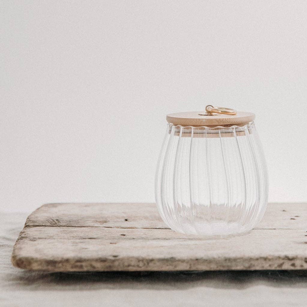 So At Nature – wholesale Jar – 500ml Reeded Glass Jar With Bamboo Lid - Kaareva Viiva0
