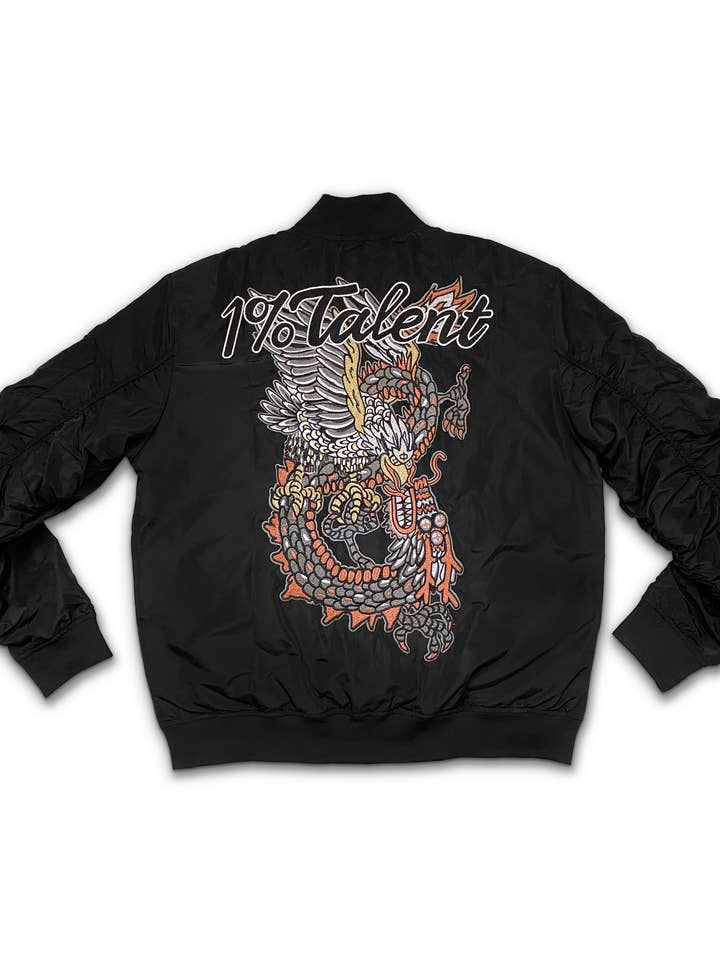1% Talent - Wholesale Bomber Jacket - Women's - 1%talent Dragon + Eagle Bomber Jacket