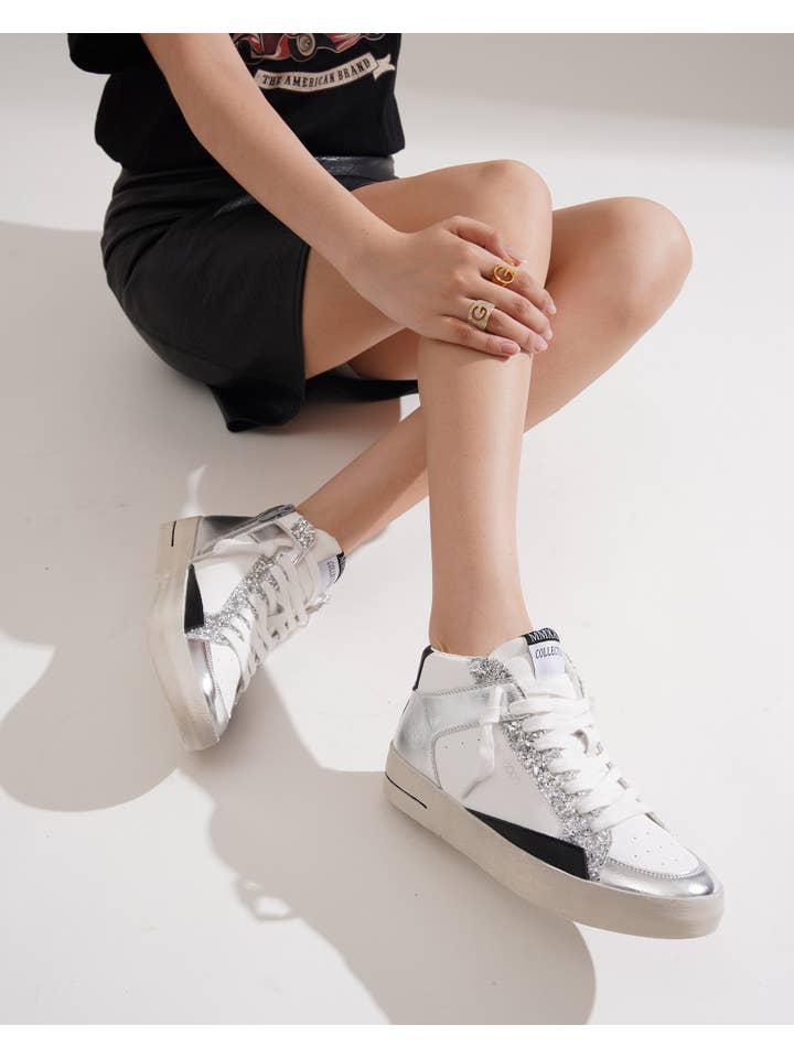 CEREZA - Wholesale Lifestyle Sneakers - Women's - Women's High-cut Platform Sneakers with with glitter detail20