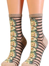 Calcetines ASHLEY de rayas transparentes para mujer, tallas 6-9 para venta al por mayor de Sokisahtel I BestSockDrawer