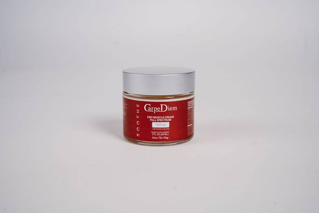 Carpe Diem CBD - Wholesale CBD Cream/Lotion - Soothe Muscle & Joint CBD Cream- 1500mg Full Spectrum in 2oz