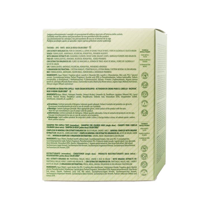 COLOR ERBE - Wholesale Hair Dye - Light Golden Blonde Herbal Color Dye (8.3) - Made in Italy6