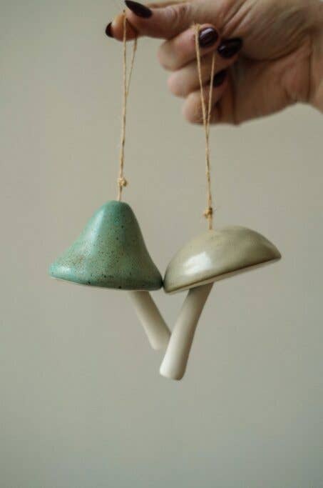 Indaba Trading - Vente Objets de décoration - Ornement Champignon en Céramique, Aqua1