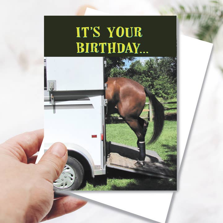 Horse Hollow Press - Wholesale Birthday Card - Horse Greeting Birthday Card / Get Loaded! / Funny1