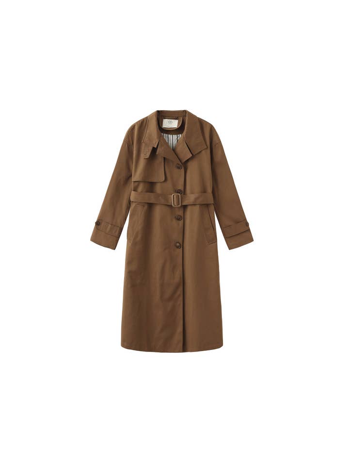 Caramel Single Breasted Macintosh Coat for wholesale on Faire