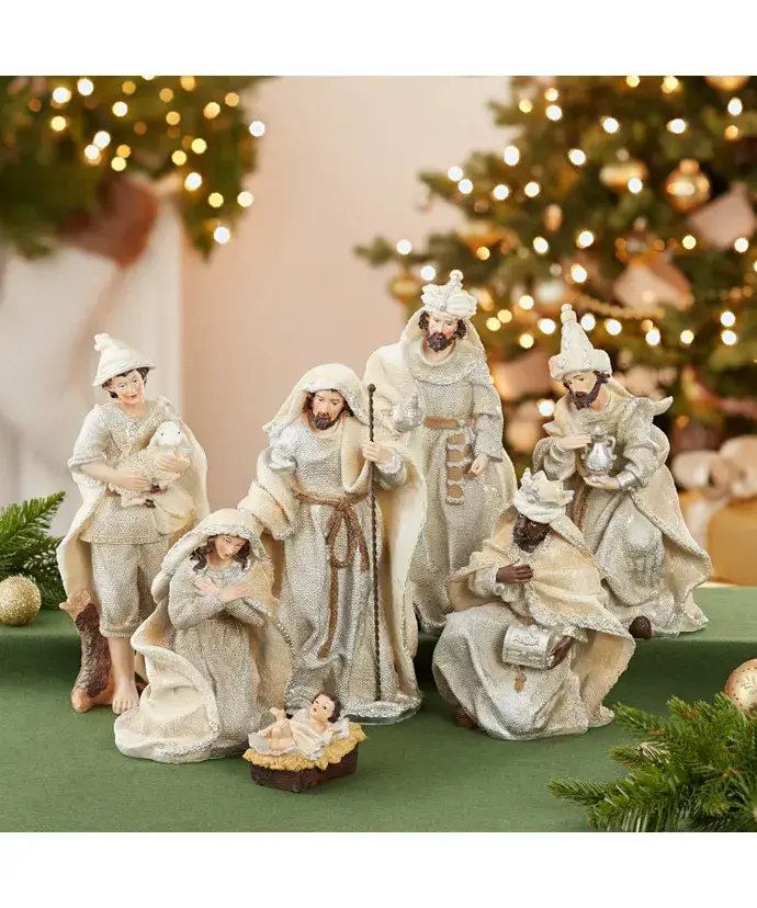 Kurt S. Adler, Inc. - Vente Crèche de Noël - 3-11.25"RES NATIVITÉ TBLPC SET 7PC5