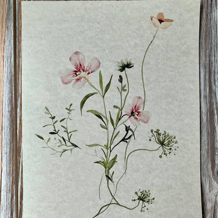 Magnifique Hearts - Wholesale Art Print - Set Of 3 Floral Art Prints, Delicate Botanical, Flowers, Pri1