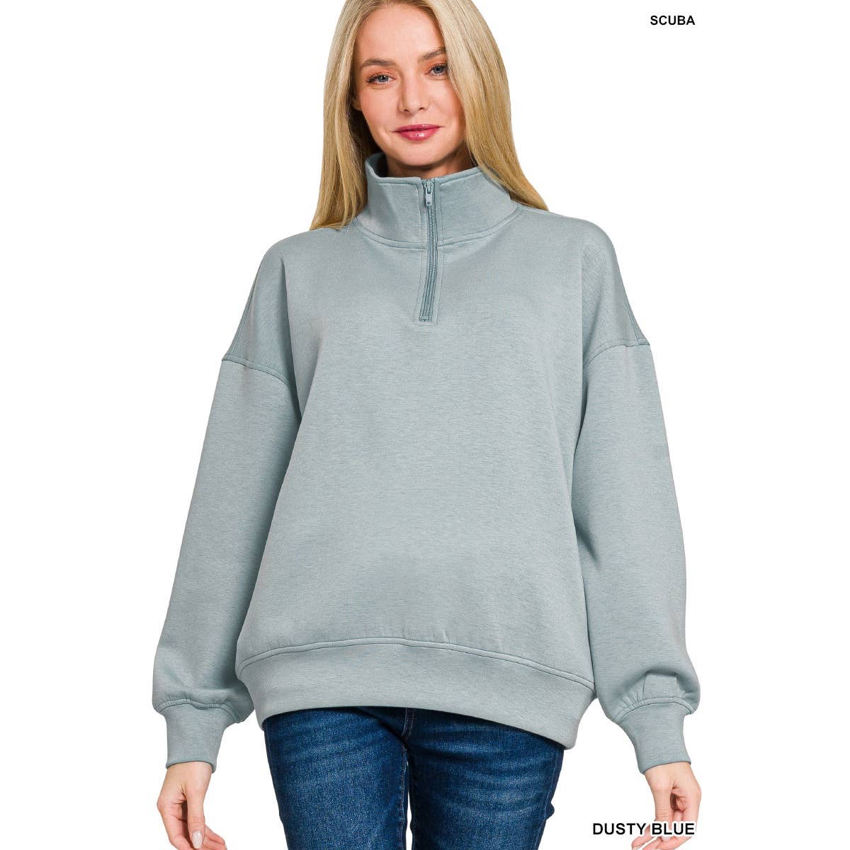 Apolline – wholesale Sweatshirt - Dam – Scuba tröja med halv dragkedja5