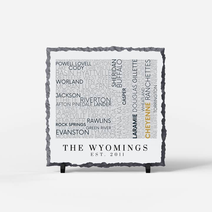 TDWholesale – wholesale Sign – 5.6 x 5.6 US State Rock StUS State Rock Stone Slate w/ Stand6