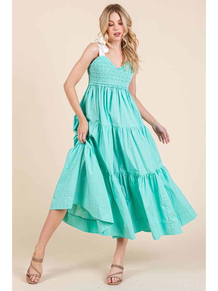 GeeGee x Lovelo - Vendita all'ingrosso Vestito - Donna - Abito midi plissettato a balze taglie comode, MD51552PL12