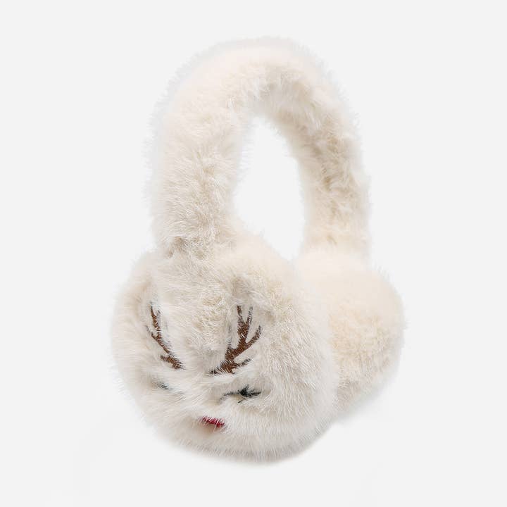 Sensibling Corp. - Wholesale Earwarmers / ear muffs – women's - Faux Fur Plush Reindeer Embroidered Earmuffs3