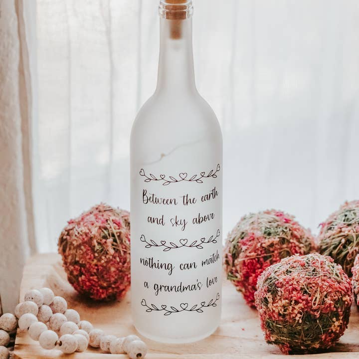 Firefly Home Designs - Vendita all'ingrosso Lampada da scrivania/d'accento - Regali per la festa della mamma, festa della mamma, nonna, lampada per bottiglia di vino
