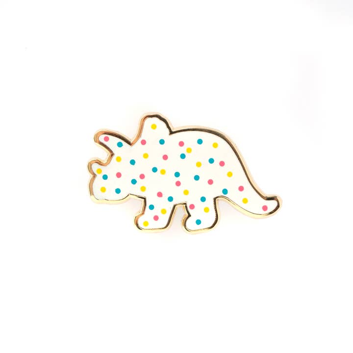 LuxCups Creative - Wholesale Lapel pin/button - Triceratops Dino Cookie Pin