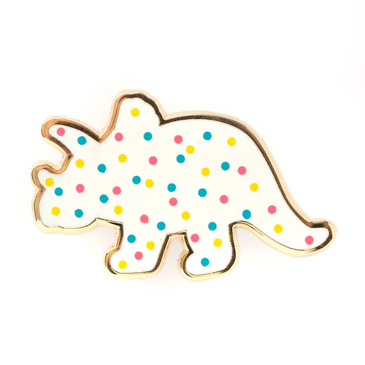 LuxCups Creative - Wholesale Lapel Pin/Button - Triceratops Dino Cookie Pin
