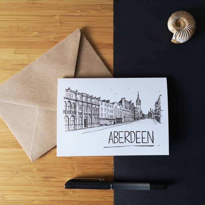 Aberdeen Skyline Greetings Card for wholesale by Christopher Walster