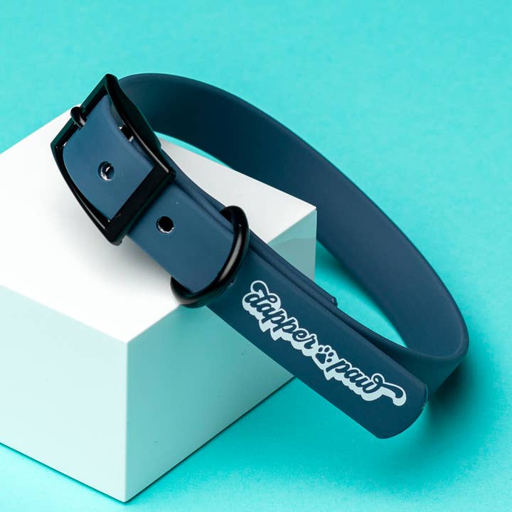 Collier imperméable pour chien en PVC *SOLDE* - Midnight pour la vente par The Dapper Paw