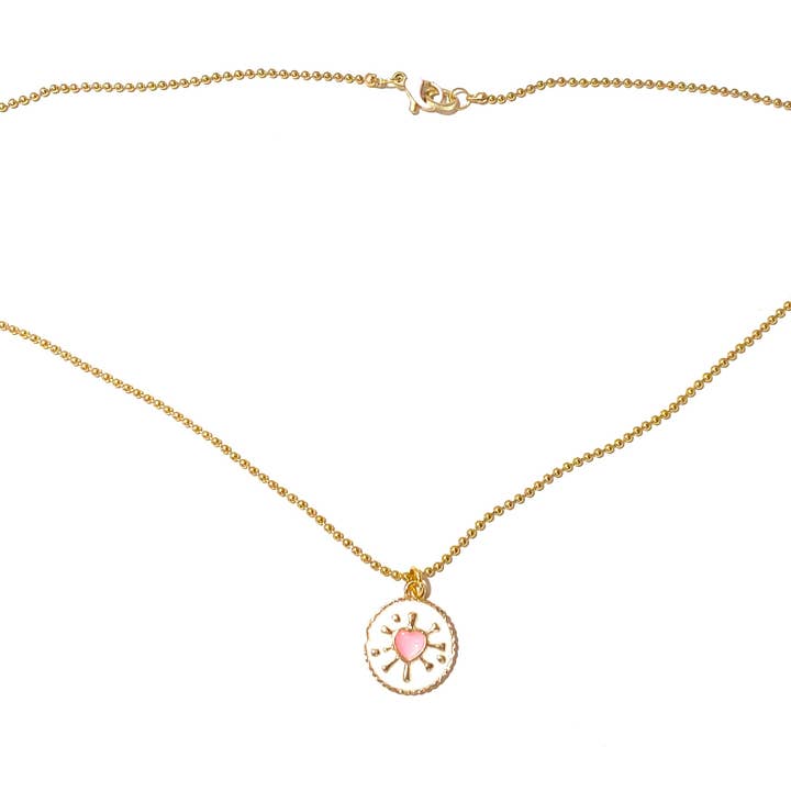 Short coin necklace with a heart//Kids Collection for wholesale by Chic Le Freak