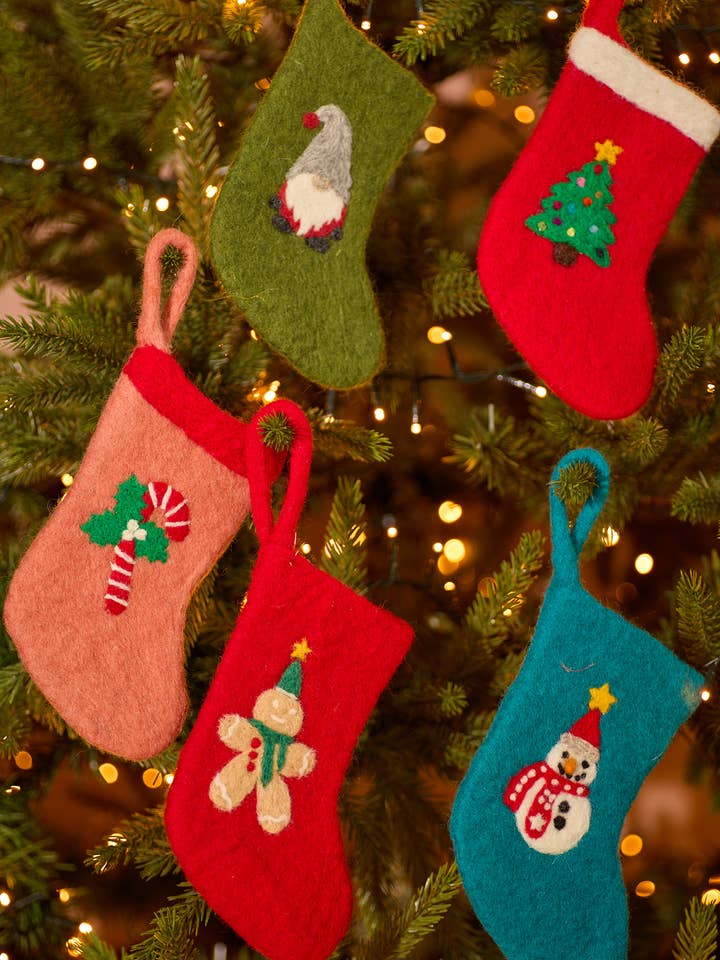 Felt Character Mini Stockings for wholesale by Namaste