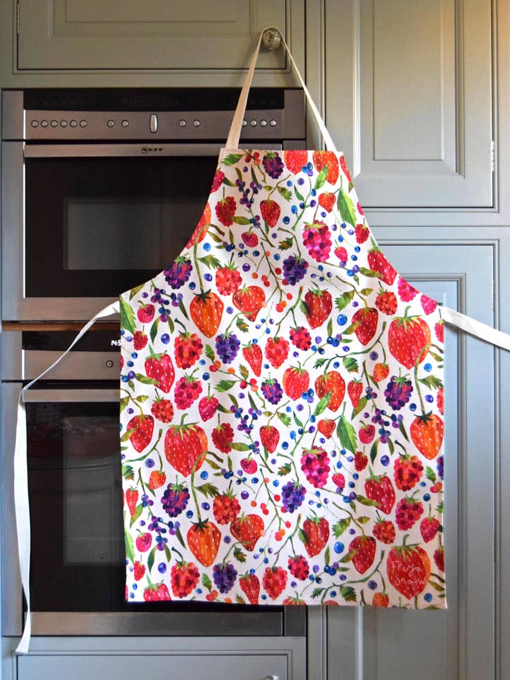 Berry Burst Cotton Apron for wholesale by Freya Snow