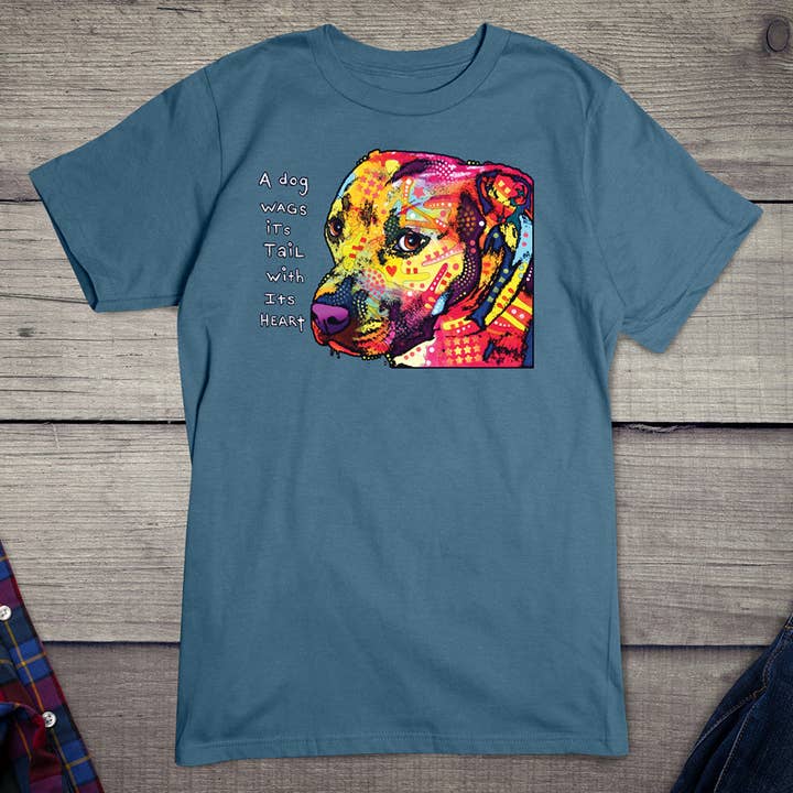 Artopia - Wholesale Screen Printed T-Shirt - Unisex - Neon Gratitude Pitbull T-shirt5