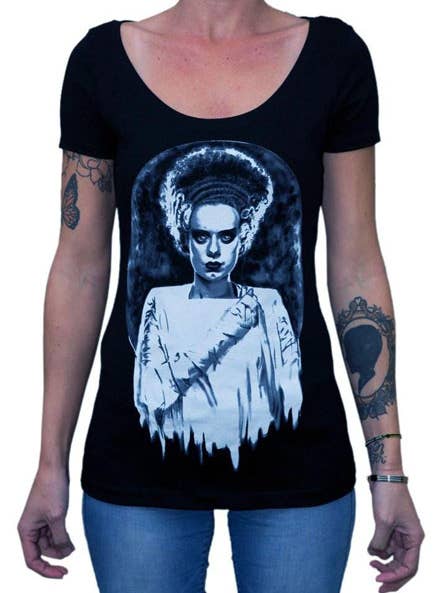 Monster Bride - Women's Scoop Neck Graphic T-Shirt for wholesale by Black Market Art
