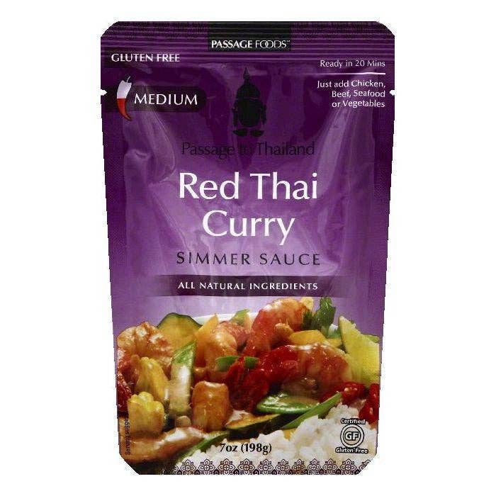 Passage Foods Medium Red Thai Curry Simmer Sauce, 7 OZ for wholesale by KeHE Distributors, LLC