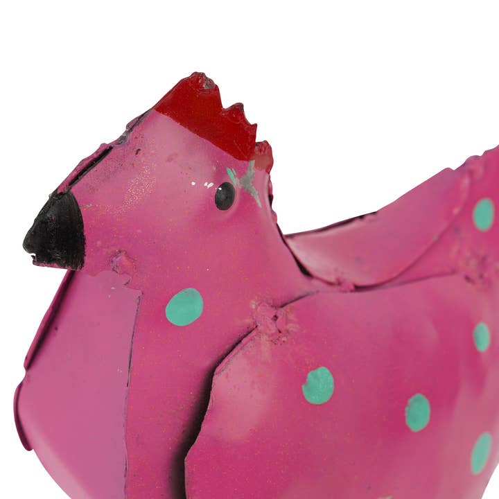 My Amigos Imports - Wholesale Outdoor Ornament/Decor - Polka Dot Chick-Mini-Metal-Chicken-Yard Art-8Wx10H-Chicks9