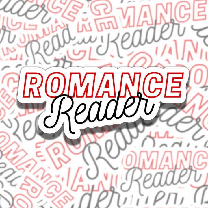 Romance Reader Vinyl Sticker for eReader & Kindle for wholesale by Sticky Sadness Designs