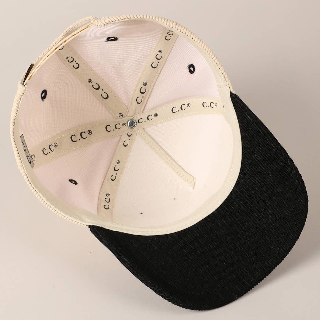 Fashion City – wholesale Baseballkeps - Unisex – Sätt den på min cowboy's Tab tvåfärgad corduroy-keps11