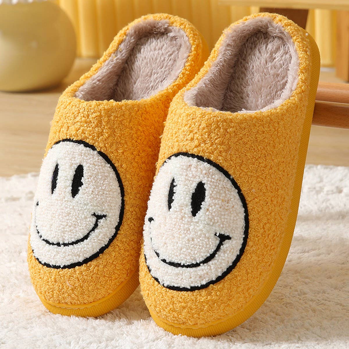 ACCITY - Wholesale Slippers - Women's - Cute Cartoon Smiling Face Fabric Slippers_CWSHS02549